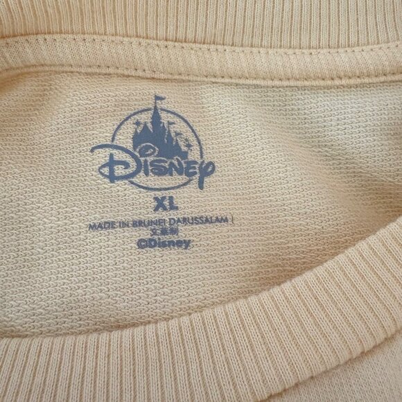 Disney Parks Epcot UK Tinker Bell Sweatshirt XL Yellow You Can Fly Pixie Dust - Picture 6 of 7